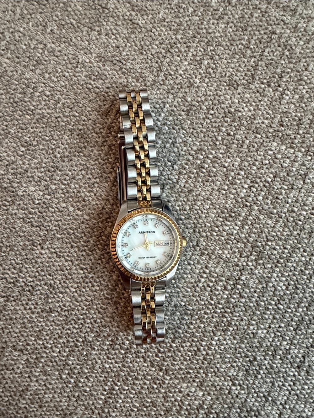 Armitron Women's Two-Tone Gold & Silver Bracelet Watch - Mother of Pearl Dial